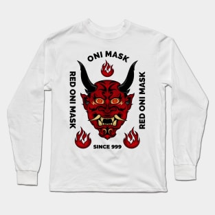 Japanese Oni Mask T-Shirt Long Sleeve T-Shirt